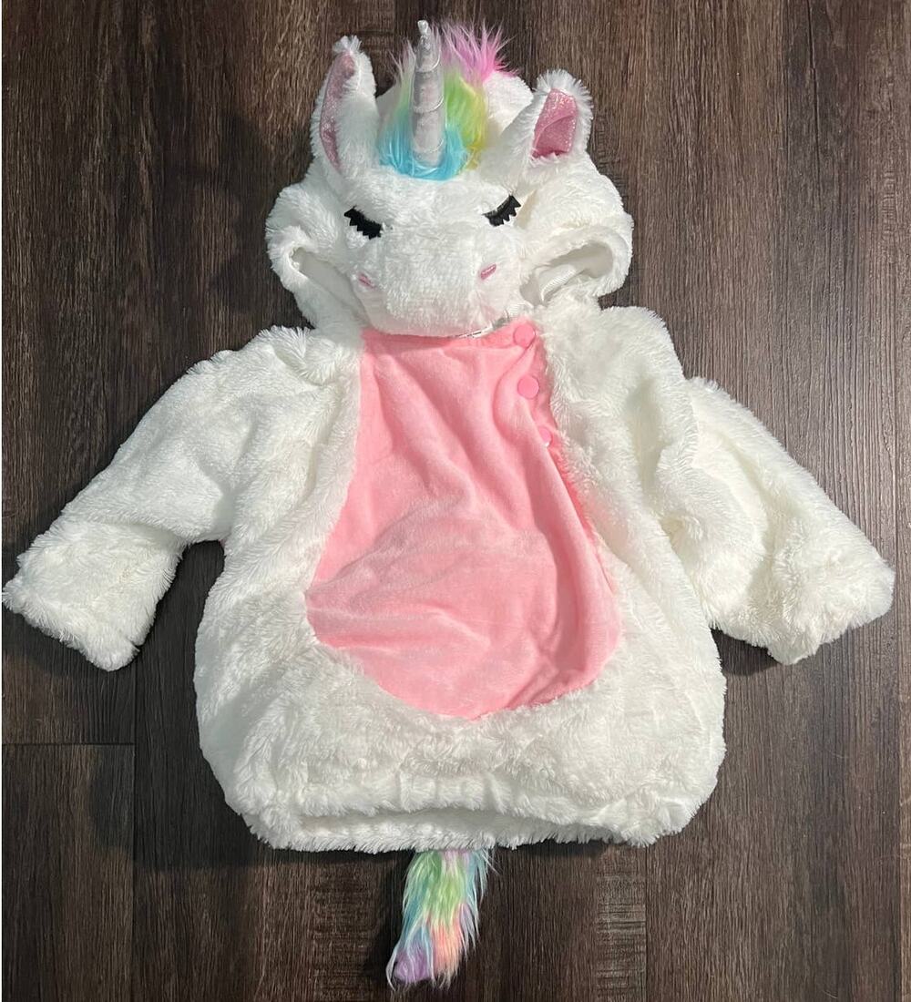Baby Plush Pullover Faux Fur Unicorn/Pegasus Costume Size 12-18 Months EUC